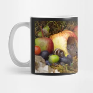 wild house mouse  in a apple Mug